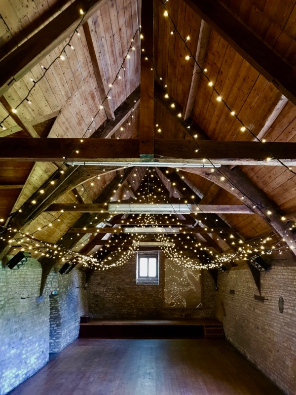 Fairy-lights installed in the ceiling in Mells