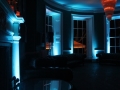 Blue LED lighting transforming the beautiful bar at Babington House.