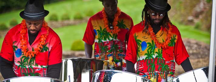 Image of a Steel Band with loud shirts