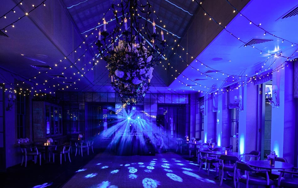 Image of the Orangery at Babington House ready for a party