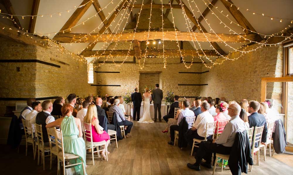 Wick Famr Wedding Venue in Bath with a stylish fairy-light canopy