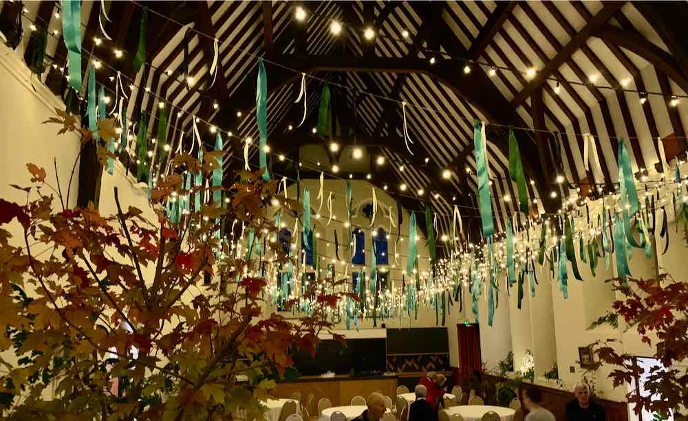 Westbury On Trym Village Hall with Wedding Lighting and Ribbons